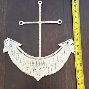Rustic White Anchor Wall Decor